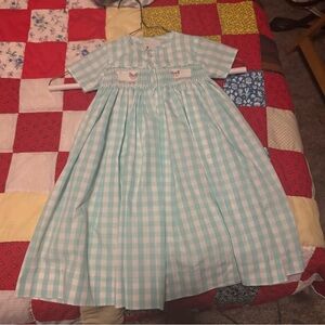 Kids Gingham Checkered Dress - Blue